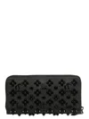 Christian Louboutin Panettone Studded Zip-around Wallet In Black