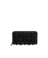 Christian Louboutin Panettone Studded Zip-around Wallet In Black