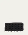 Christian Louboutin Panettone Wallet In Leather With Loubinthesky Spikes In Black