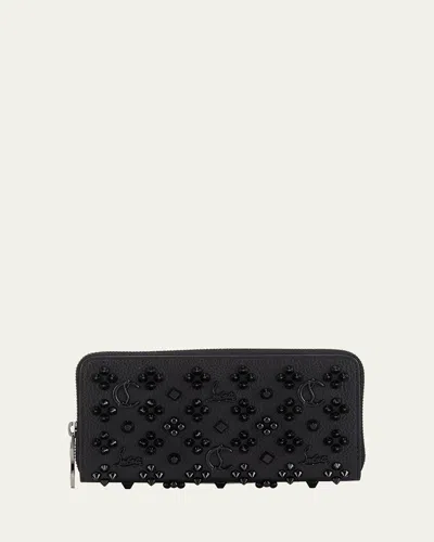 CHRISTIAN LOUBOUTIN PANETTONE WALLET IN LEATHER WITH LOUBINTHESKY SPIKES
