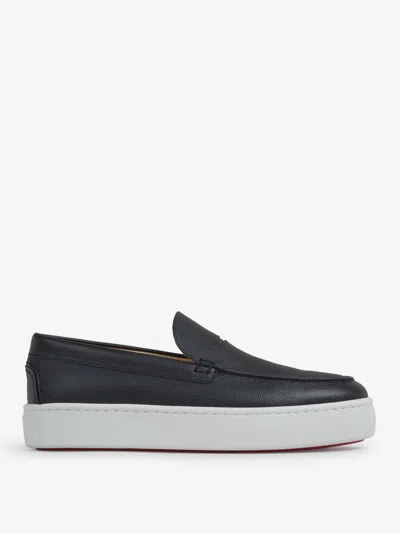 Christian Louboutin Paqueboat Flat Loafers In Navy Blue