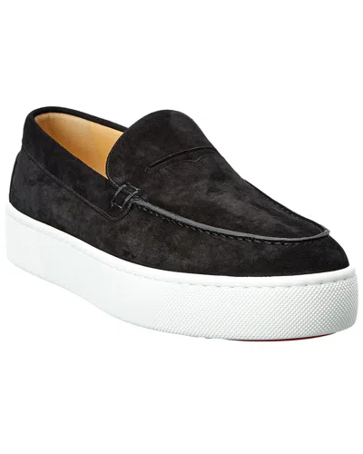 Christian Louboutin Paqueboat Suede Platform Sneaker In Black