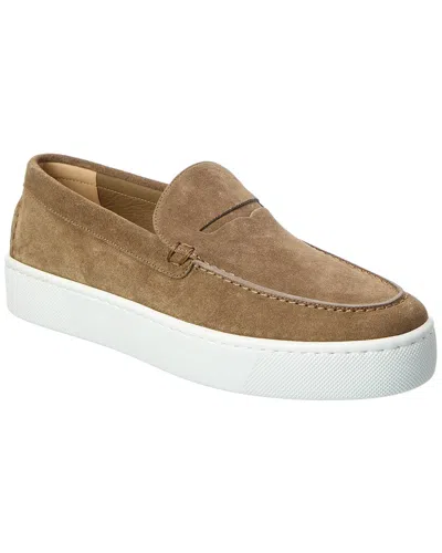 Christian Louboutin Paqueboat Suede Platform Sneaker In Brown