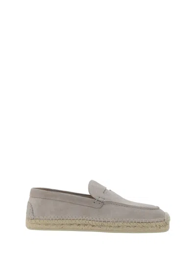 Christian Louboutin Goose-coloured Suede Espadrilles In Gray