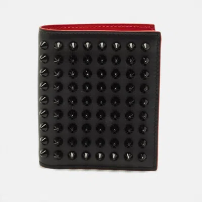 Pre-owned Christian Louboutin Paros Black Leather Bifold Wallet