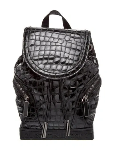 Pre-owned Christian Louboutin Patent Leather Backpack In Black