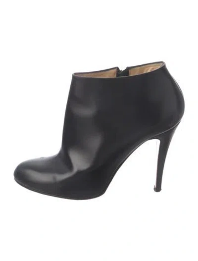 Pre-owned Christian Louboutin Patent Leather Boots In Black