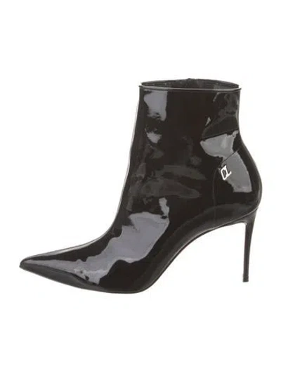 Pre-owned Christian Louboutin Patent Leather Boots In Black