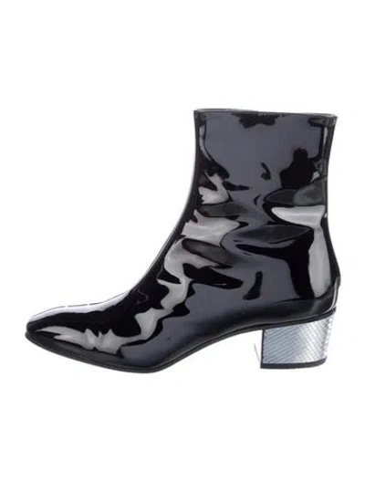 Pre-owned Christian Louboutin Patent Leather Boots In Black