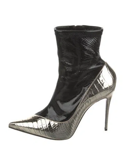 Pre-owned Christian Louboutin Patent Leather Boots In Black