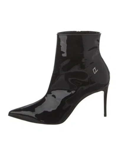 Pre-owned Christian Louboutin Patent Leather Boots In Black