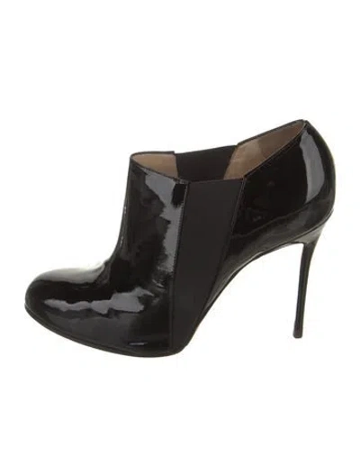 Pre-owned Christian Louboutin Patent Leather Boots In Black