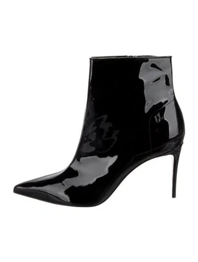 Pre-owned Christian Louboutin Patent Leather Boots In Black