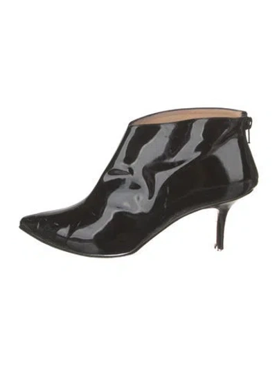 Pre-owned Christian Louboutin Patent Leather Boots In Black