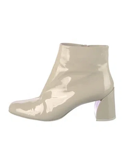 Pre-owned Christian Louboutin Patent Leather Boots In Neutral