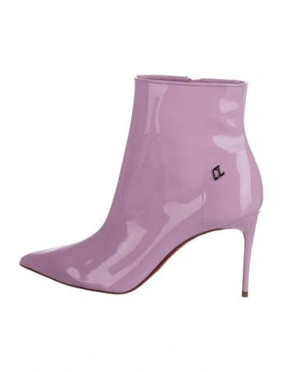 Pre-owned Christian Louboutin Patent Leather Boots In Pink