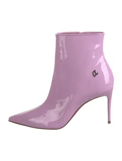 Pre-owned Christian Louboutin Patent Leather Boots In Pink