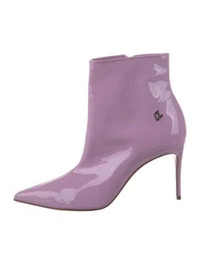 Pre-owned Christian Louboutin Patent Leather Boots In Purple