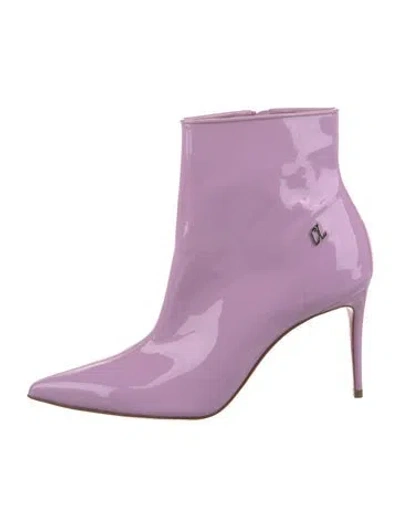 Pre-owned Christian Louboutin Patent Leather Boots In Purple