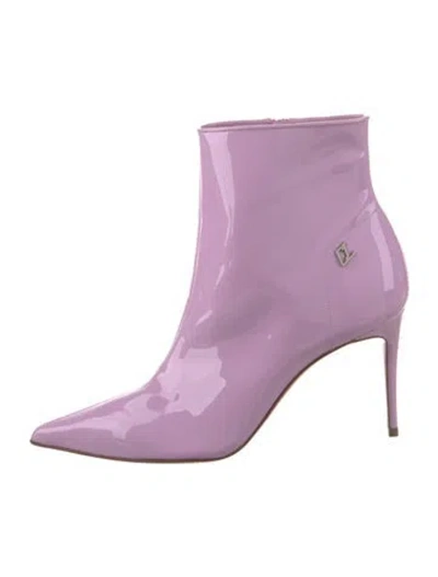 Pre-owned Christian Louboutin Patent Leather Boots In Purple