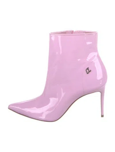 Pre-owned Christian Louboutin Patent Leather Boots In Purple