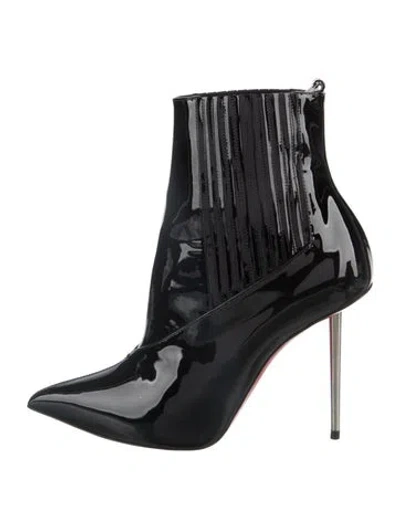 Pre-owned Christian Louboutin Patent Leather Boots W/ Tags In Black