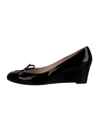 Pre-owned Christian Louboutin Patent Leather Bow Accents Boots In Black