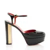 Christian Louboutin Loo Patent Red Sole Platform Pumps In Black