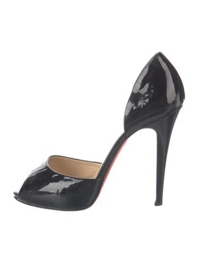 Pre-owned Christian Louboutin Patent Leather D'orsay Pumps In Black