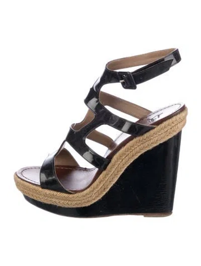 Pre-owned Christian Louboutin Patent Leather Espadrilles In Blue