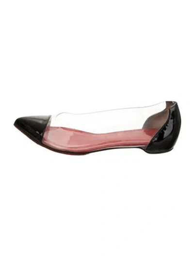Pre-owned Christian Louboutin Patent Leather Flats In Clear