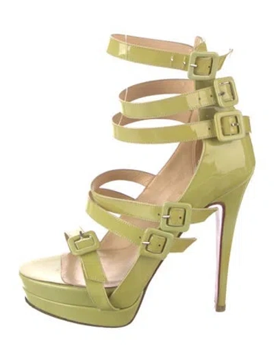 Pre-owned Christian Louboutin Patent Leather Gladiator Sandals In Yellow
