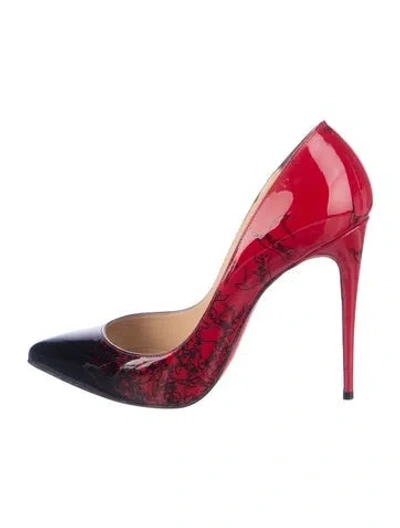 Pre-owned Christian Louboutin Patent Leather Graphic Print Pumps In Multi