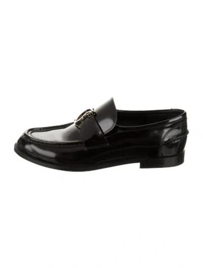 Pre-owned Christian Louboutin Patent Leather Loafers In Black