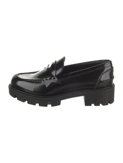 Pre-owned Christian Louboutin Patent Leather Loafers In Black