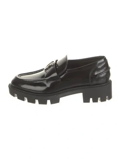 Pre-owned Christian Louboutin Patent Leather Loafers In Black