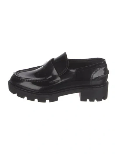 Pre-owned Christian Louboutin Patent Leather Loafers In Black
