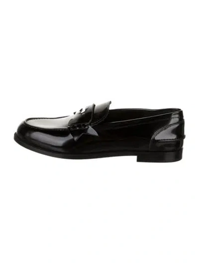 Pre-owned Christian Louboutin Patent Leather Loafers In Black