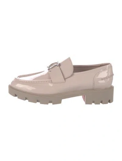 Pre-owned Christian Louboutin Patent Leather Loafers In Pink