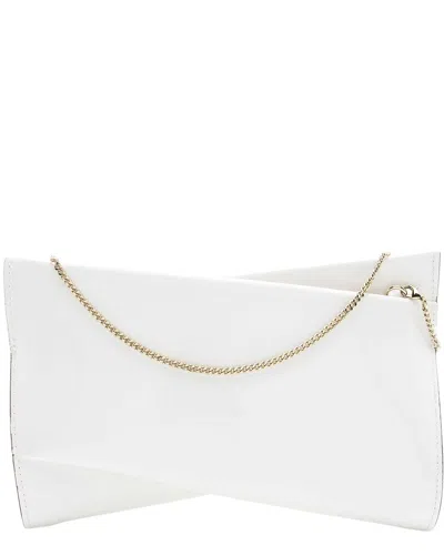 Christian Louboutin Patent Leather Loubitwist Clutch (authentic Pre-loved) In White