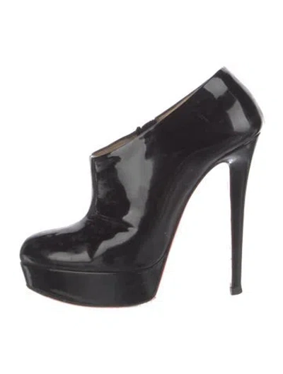 Pre-owned Christian Louboutin Patent Leather Mules In Black