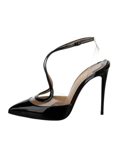 Pre-owned Christian Louboutin Patent Leather Mules In Black