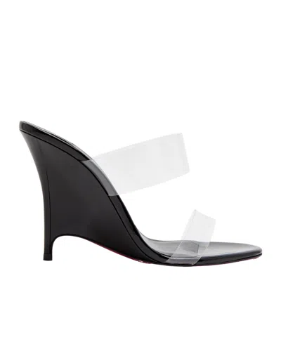Christian Louboutin Patent Leather Mules In Animal Print
