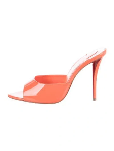 Pre-owned Christian Louboutin Patent Leather Mules In Pink