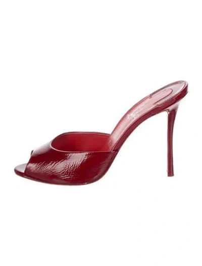 Pre-owned Christian Louboutin Patent Leather Mules In Red