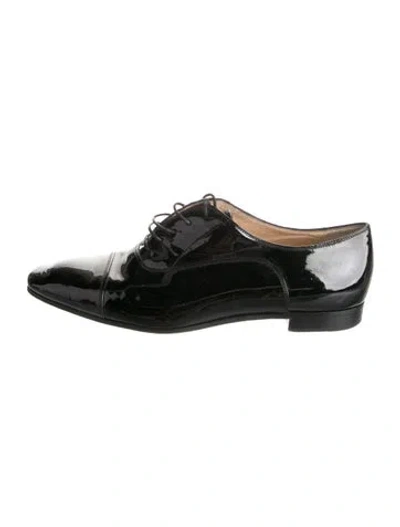 Pre-owned Christian Louboutin Patent Leather Oxfords In Black