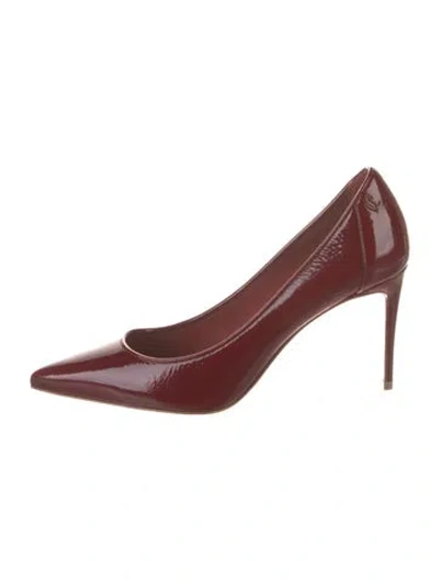 Pre-owned Christian Louboutin Patent Leather Pumps In Burgundy