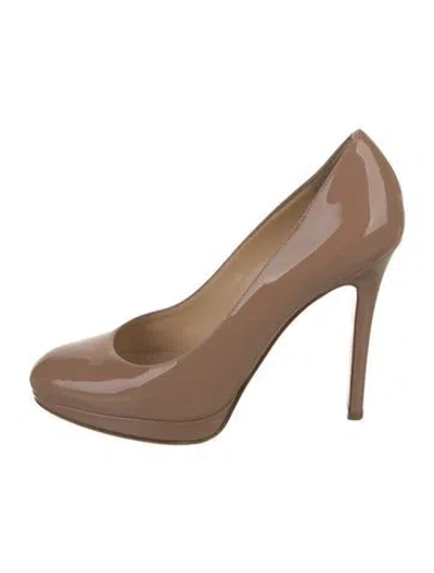 Pre-owned Christian Louboutin Patent Leather Pumps In Neutral