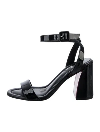 Pre-owned Christian Louboutin Patent Leather Sandals In Black