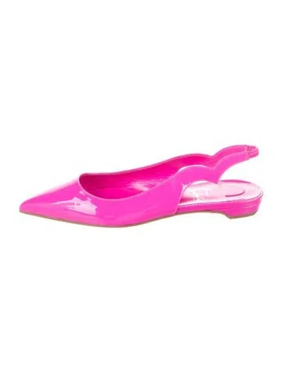 Pre-owned Christian Louboutin Patent Leather Scalloped Accent Slingback Flats In Pink